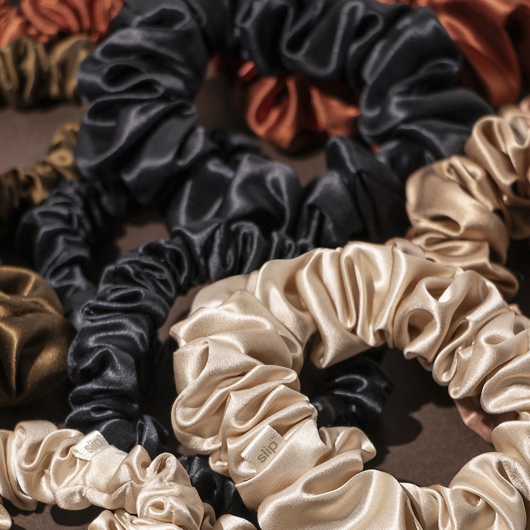 Back to Basics - Light Brown Pure Silk Scrunchie Set
