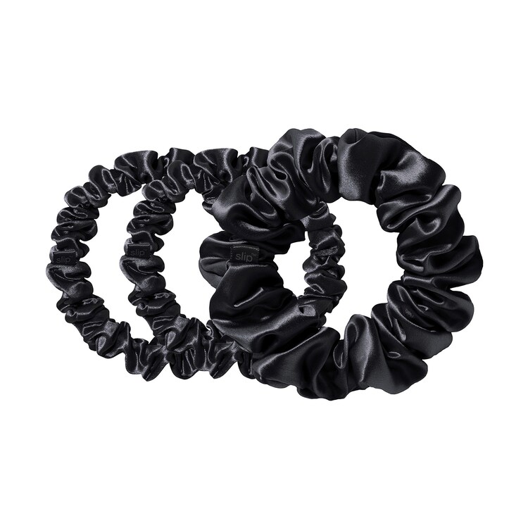 Back to Basics - Black Pure Silk Scrunchie Set