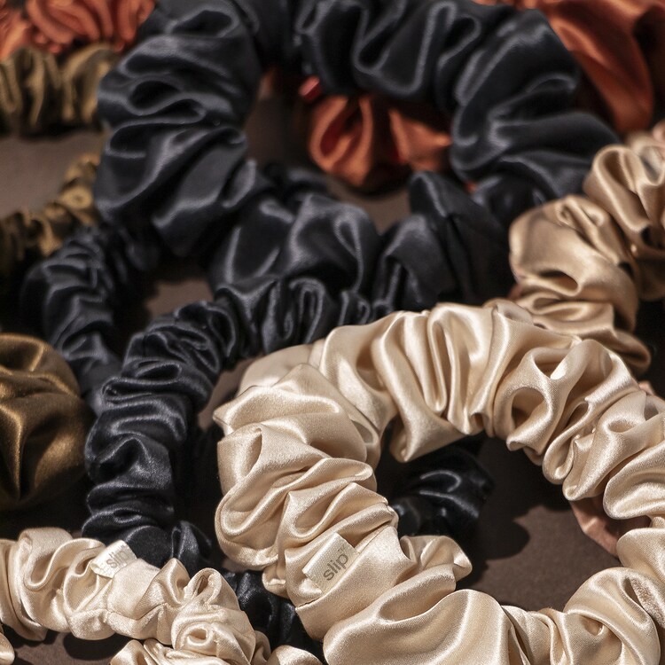 Back to Basics - Black Pure Silk Scrunchie Set