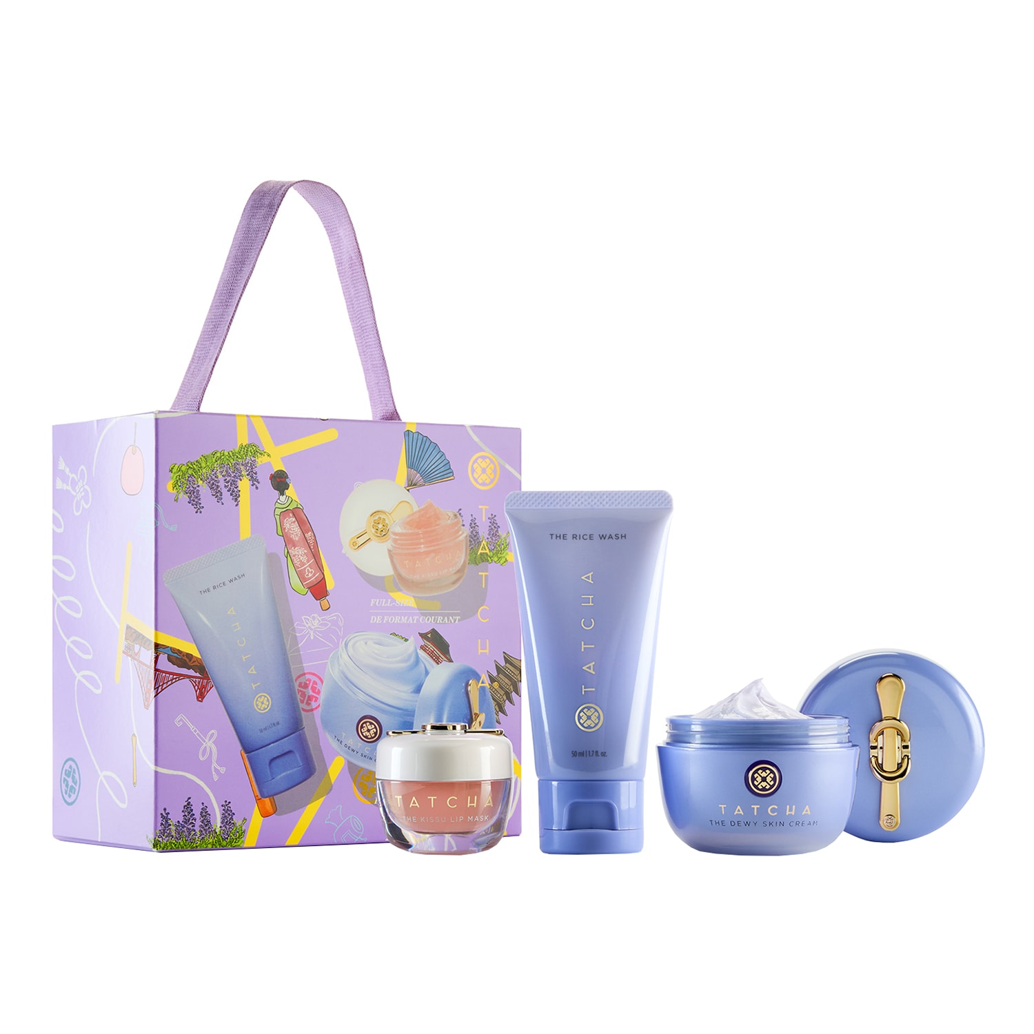 TATCHA - 2025 Holiday Dewy Skin, Plump Lips Set – Sada vzorků