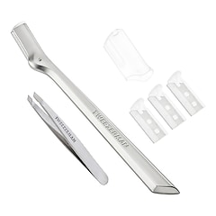 Mini Slant Tweezer & Brow Razor Set - Sølv, TWEEZERMAN
