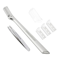 Mini Slant Tweezer & Brow Razor Set - Silver, TWEEZERMAN