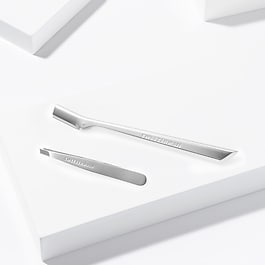 Mini Slant Tweezer & Brow Razor Set - Silver