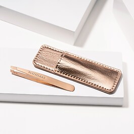 Mini Slant Tweezer & Case - Slant Mini Tweezer med fodral, Rose Gold