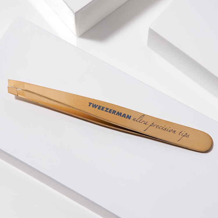 Ultra Precision Slant Tweezer - snedställd pincett, guld