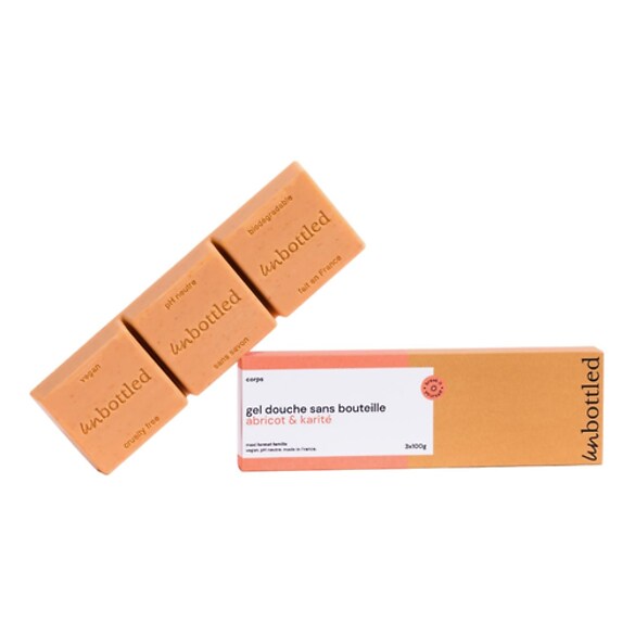Festes Maxi-Duschgel Aprikose und Sheabutter - Feste Körperseife, UNBOTTLED