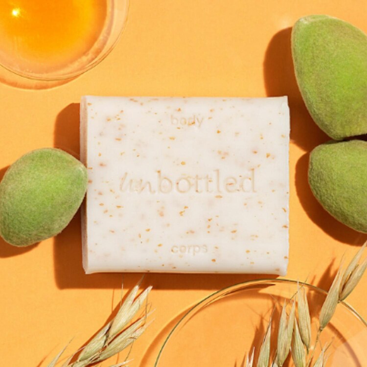 Gel doccia senza flacone alla farina d'avena e mandorle dolci Formato Viaggio