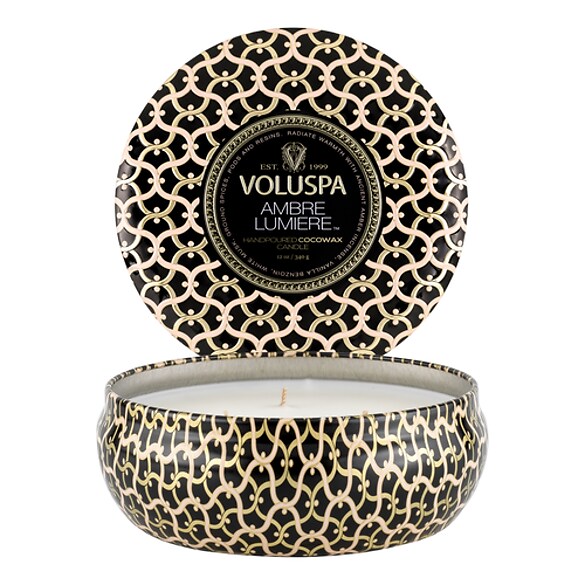 Maison Noir Ambre Lumiere 3 Wick Tin Candle - Świeca , VOLUSPA