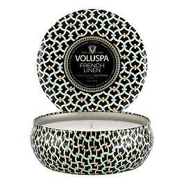 Maison Noir French Linen 3 Wick Tin Candle - Świeca 