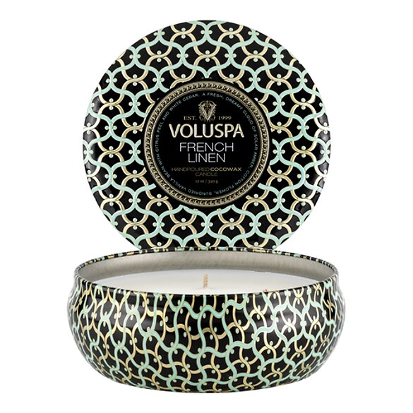 Maison Noir French Linen 3 Wick Tin Candle - Świeca , VOLUSPA