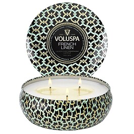 Maison Noir French Linen 3 Wick Tin Candle - Świeca 