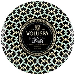 Maison Noir French Linen 3 Wick Tin Candle - Świeca 