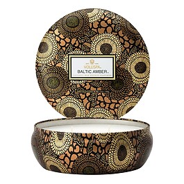 Japonica Baltic Amber 3 Wick Tin Candle - Świeca