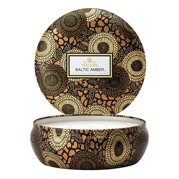 Japonica Baltic Amber 3 Wick Tin Candle - Świeca, VOLUSPA