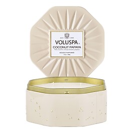 Vermeil Coconut Papaya Octagon Tin Candle - Świeca 