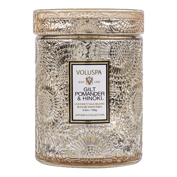 Japonica Gilt Pomander & Hinoki Small Jar Candle - Świeca , VOLUSPA