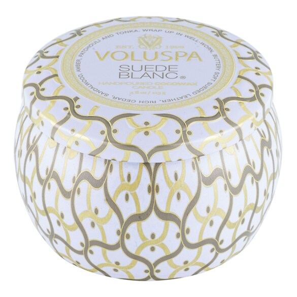 Maison Blanc Suede Blanc Mini Tin Candle - Svíčka, VOLUSPA