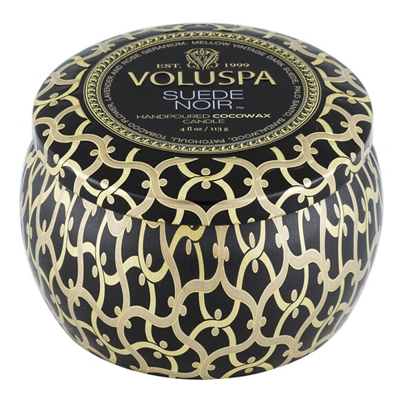 Maison Noir Suede Noir Mini Tin Candle - Świeca , VOLUSPA