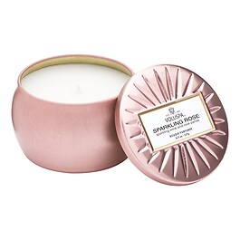 Vermeil Sparkling Rose Mini Tin Candle - Świeca 