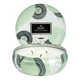 Japonica White Cypress 3 Wick Tin Candle - Świeca 