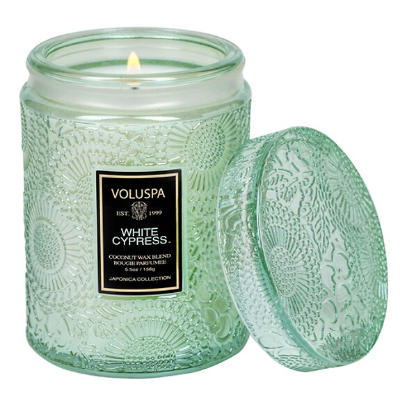 Japonica White Cypress Small Jar Candle - Świeca , VOLUSPA