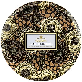 Japonica Baltic Amber 3 Wick Tin Candle - Świeca