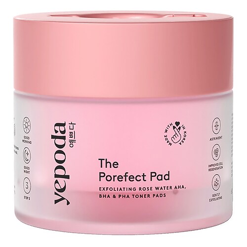 Yepoda Yepoda - The Porefect Pad – Απολεπιστικά τονωτικά επιθέματα με ροδόνερο, AHA, BHA & PHA