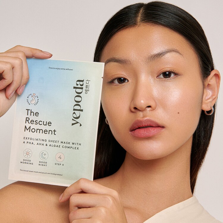 The Rescue Moment – Masque en tissu exfoliant aux PHA, AHA et algues