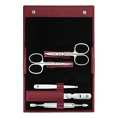 Maniküre Pediküre Set 5tlg. mit Nagelschere, Leder, Rot, ZWILLING BEAUTY