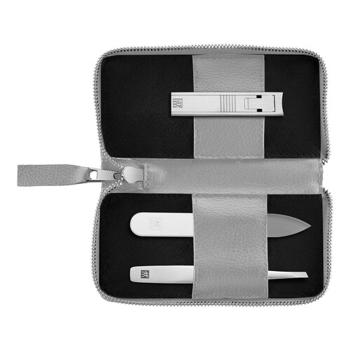 Zwilling Beauty - Maniküre Pediküre Set 3tlg. - Mit Kompakt-nagelknipser - vegan, Grau