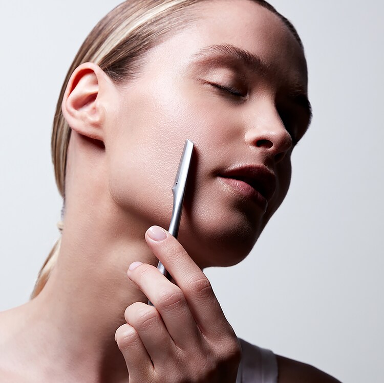 Gesichtshaar-Rasierer, Edelstahl mattiert