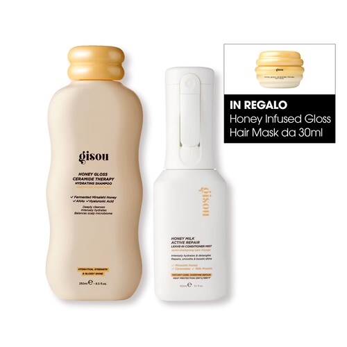 GISOU - Honey Milk Active Repair Leave-in + Honey Infused Hydrating Shampoo 250ml