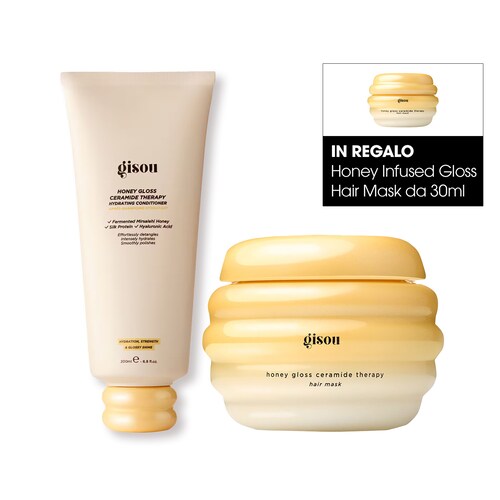 GISOU - Honey Infused Hydrating Conditioner 200ml + Honey Infused Gloss Hair Mask 230ml