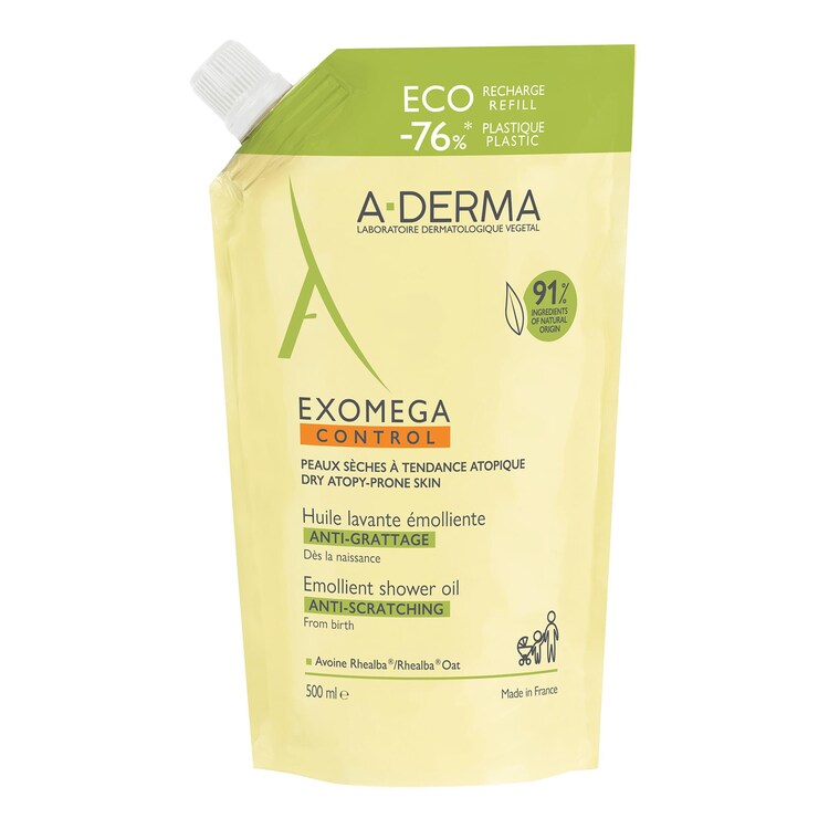 Exomega - Huile Lavante Emolliente Anti-Grattage Eco Recharge