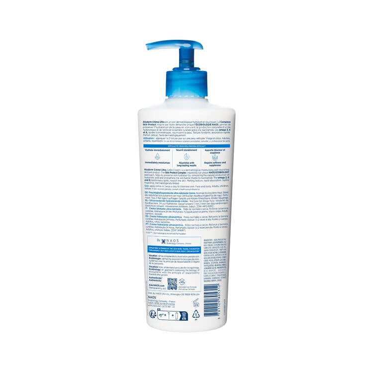 Atoderm Crème Ultra - Crème nourissante peaux sensibles normales à sèches