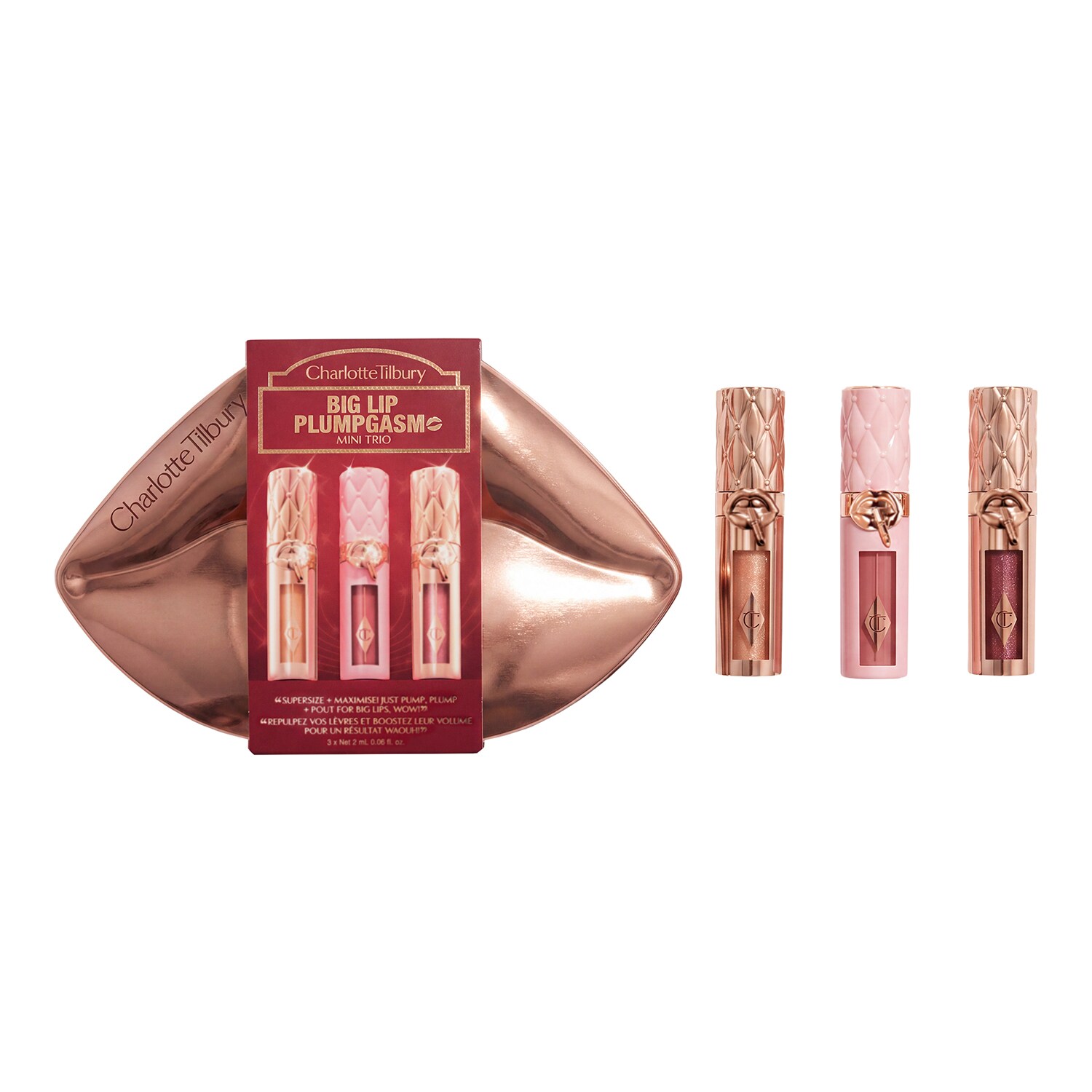 CHARLOTTE TILBURY - Big Lip Plumpgasm Mini Trio - Dárková sada tří produktů na rty