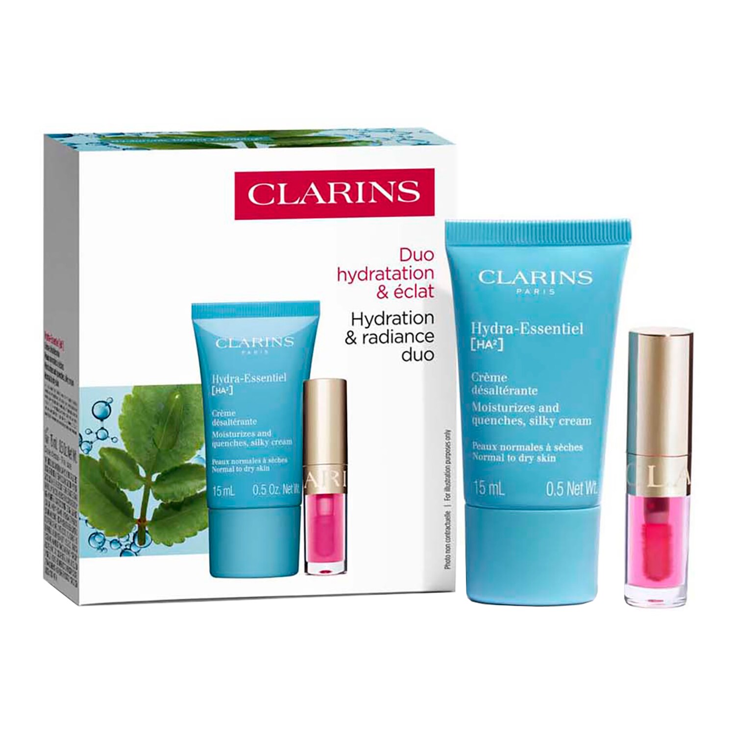 CLARINS - Duo Hydra-Essentiel & Lip Oil - Hydratační péče o obličej a rty