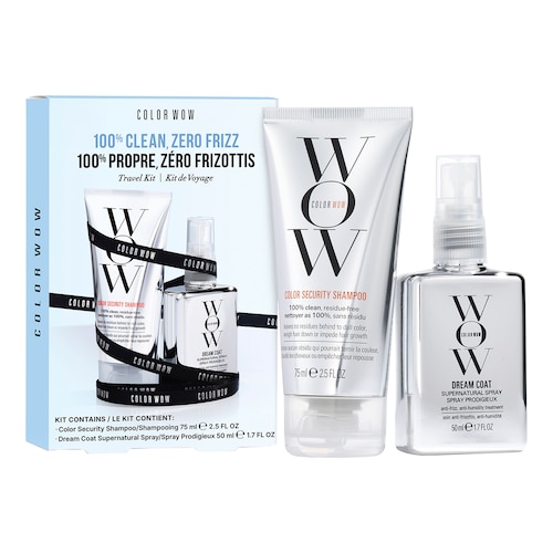 Color Wow - 100% Clean, Zero Frizz – Coffret cuidados capilares tamanho de viagem