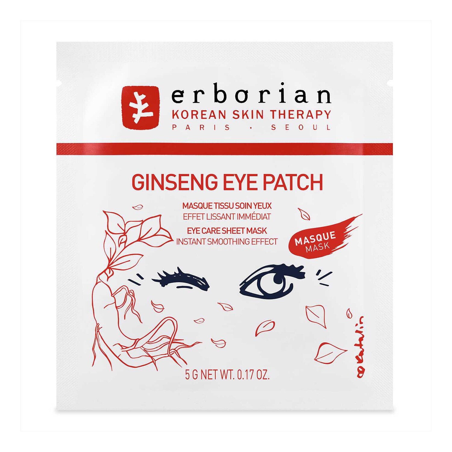 Maska na oční okolí Ginseng Eye Patch (Eye Care Sheet Mask) 5 g