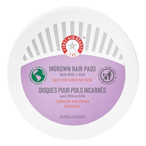 FIRST AID BEAUTY - Ingrown Hair Pads – Kompostovatelné tamponky na zarostlé chloupky, 60 ks
