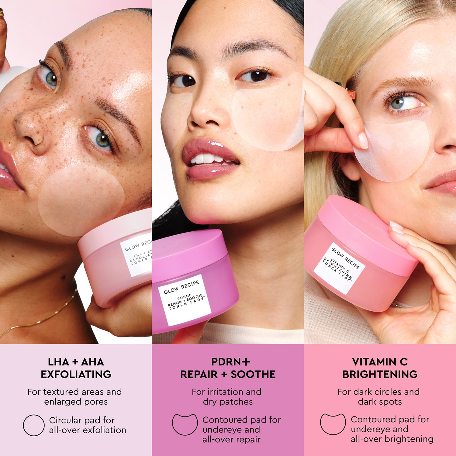 Vitamin C Brightening Korean Toner Pads for Undereye & Cheeks