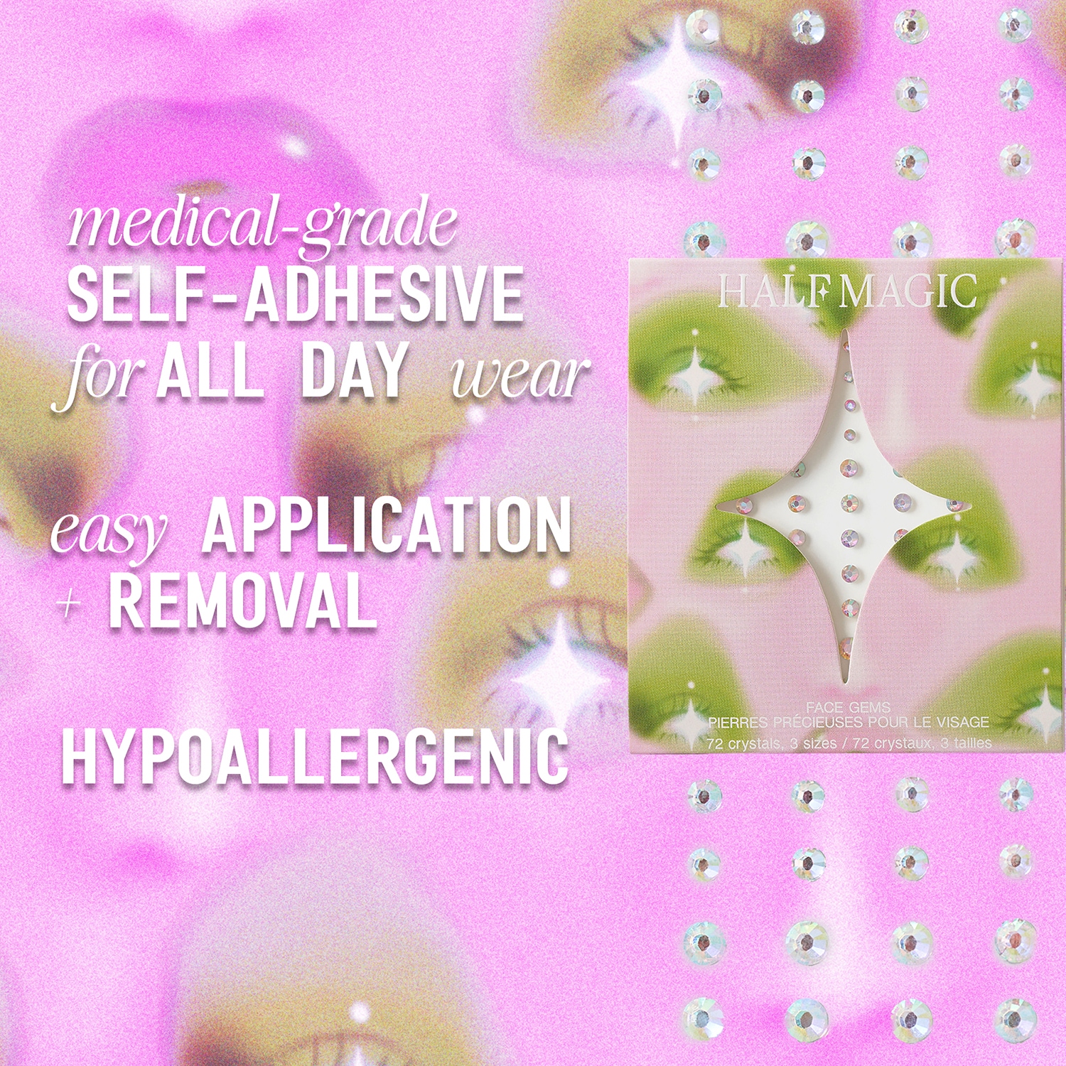Self-Adhesive Face Gems - Iridescent Sparkle