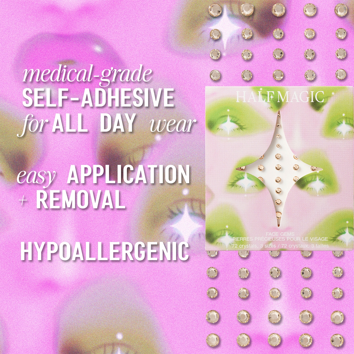 Self-Adhesive Face Gems - Crystalline Nude