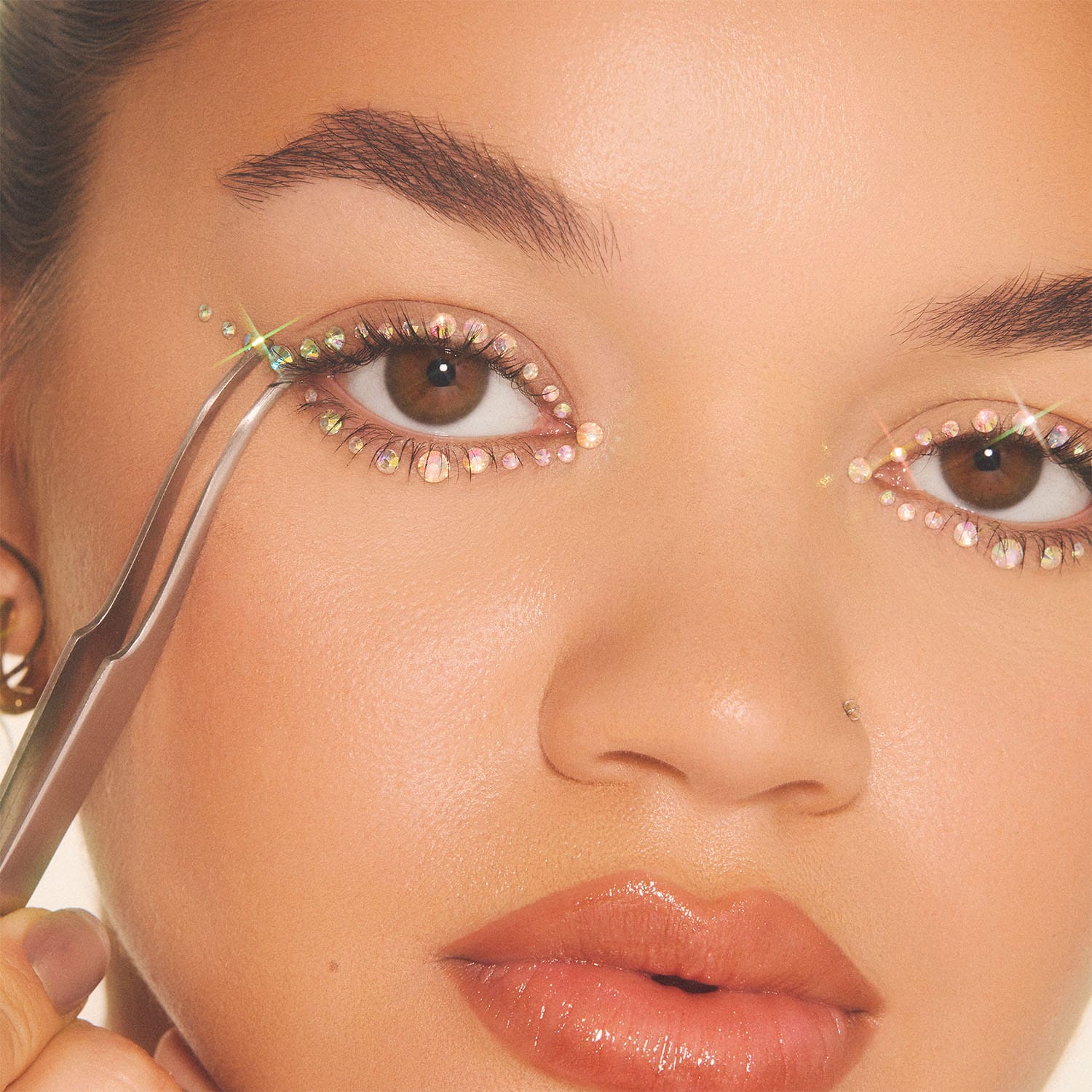 Curved Tip Adornment Tweezers - For Precise Gems Application