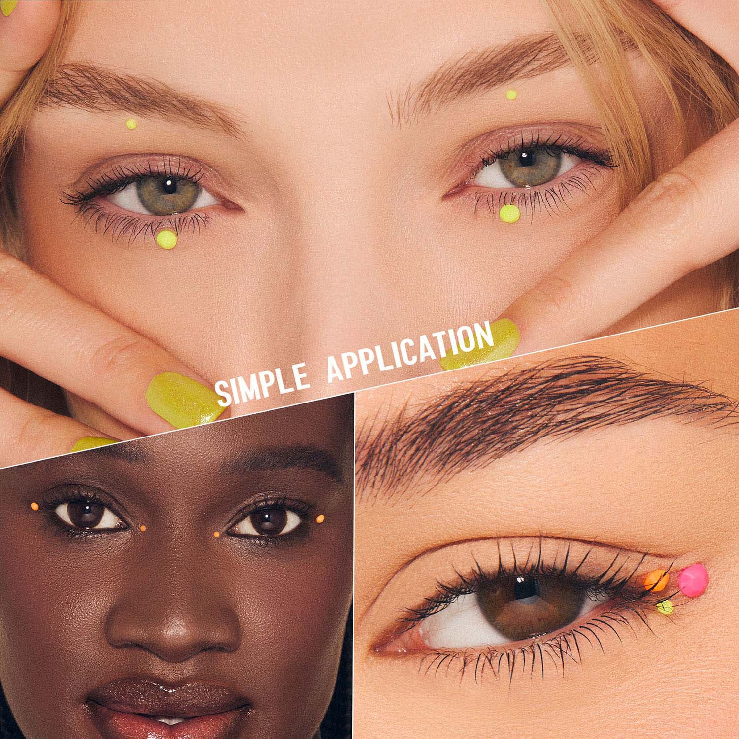 Self-Adhesive Face Gems - Solid Neon
