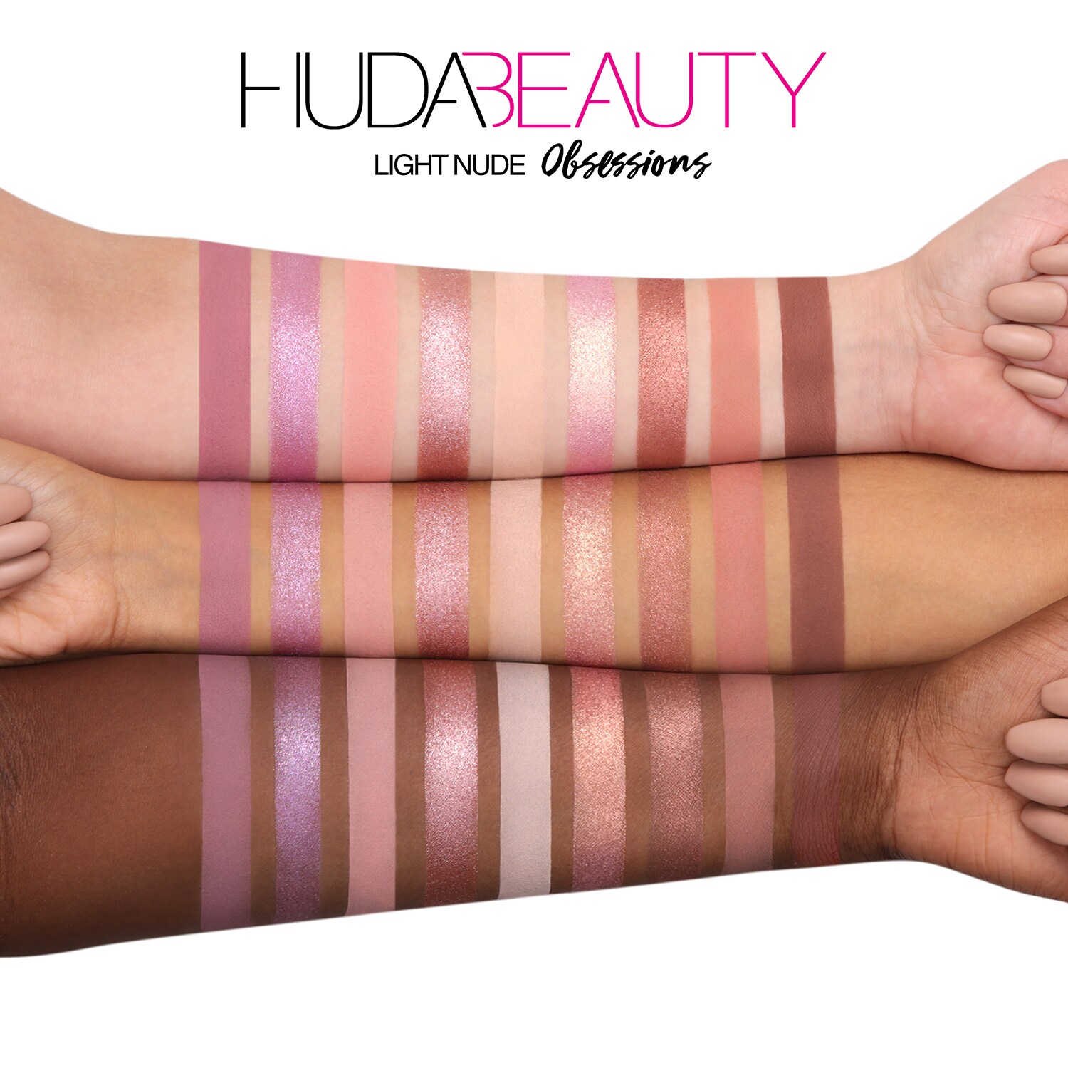 Нюдовые палетки для макияжа Huda Beauty Eye palette, 10 г