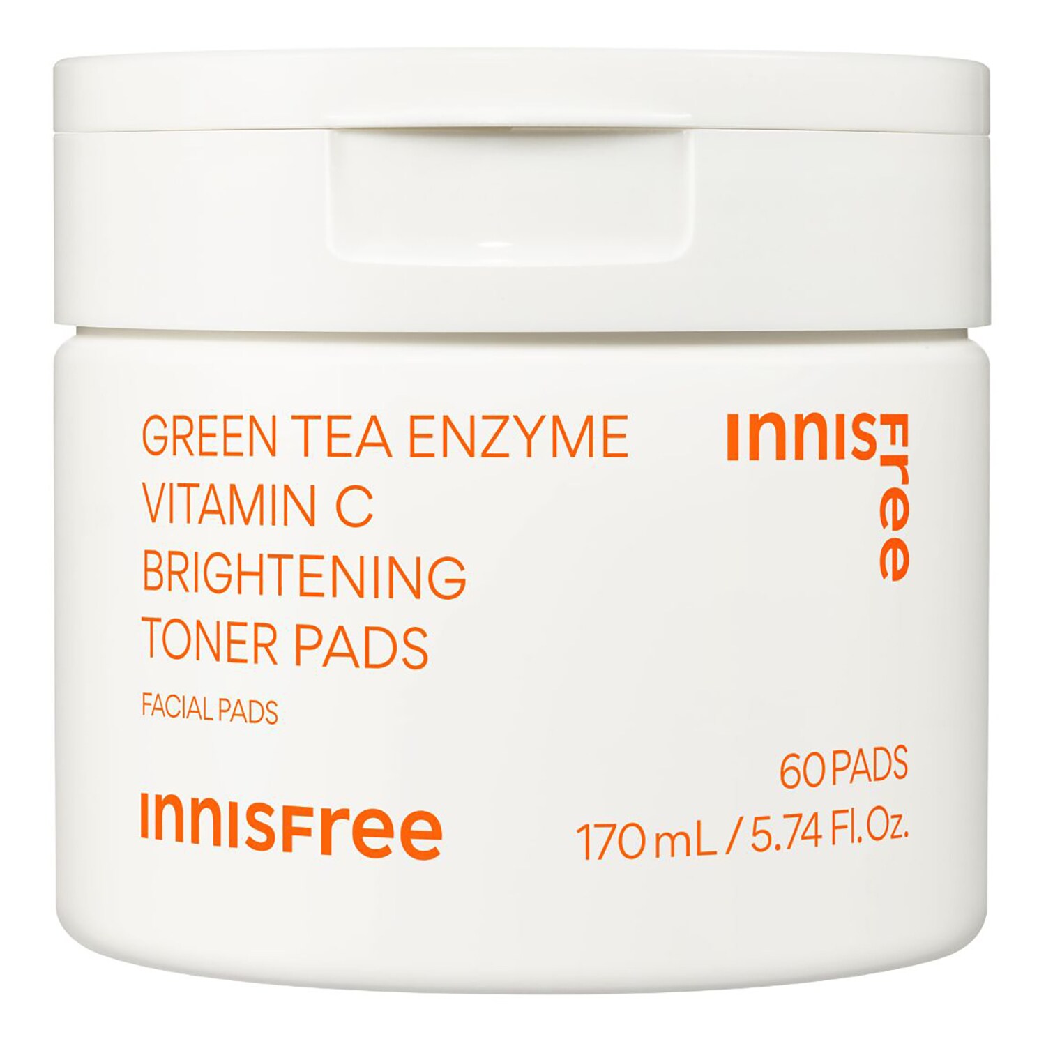 innisfree Green Tea Vitamin C Brightening Toner Pads tonizační polštářky pro rozjasnění a hydrataci 60 ks