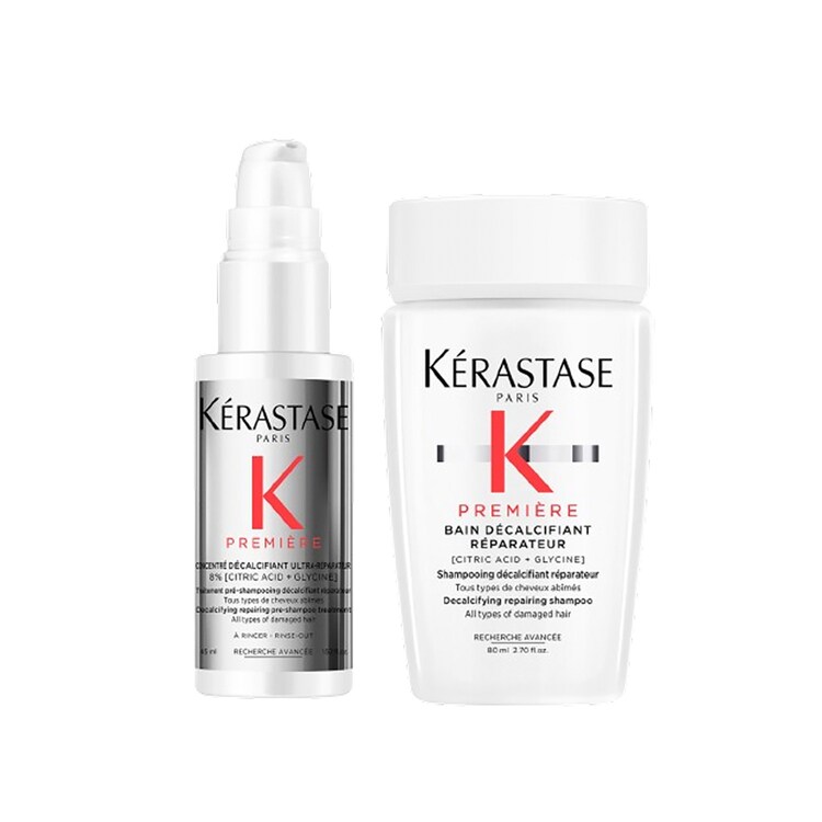 Première - Coffret découverte bain et concentré décalcifiant pour cheveux abîmés