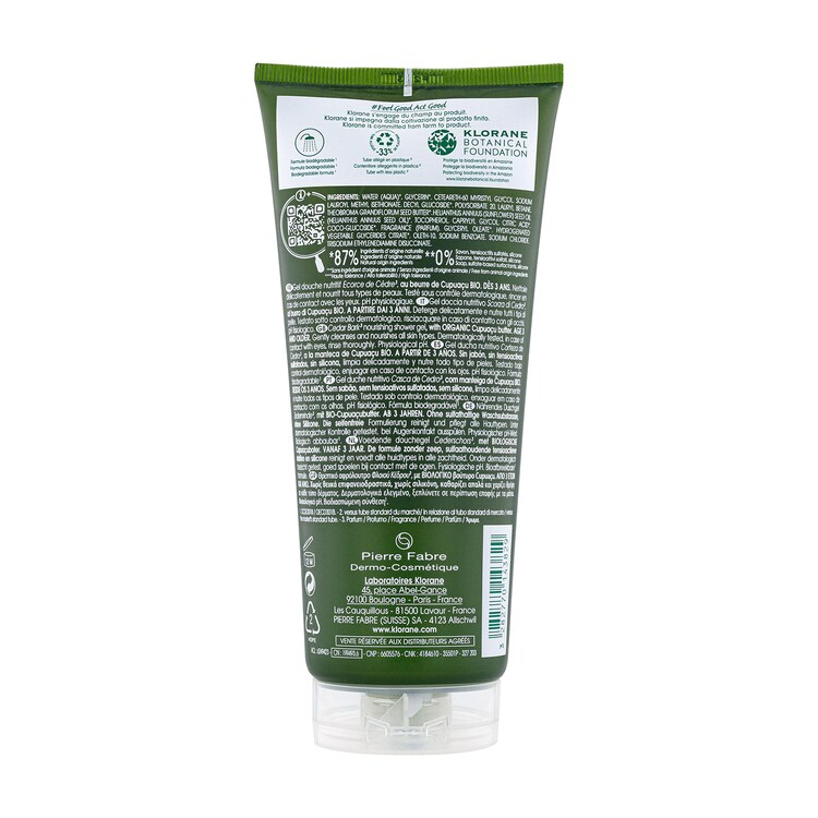 Gel douche au Cupuaçu BIO - Ecorce de Cèdre Tous types de peaux