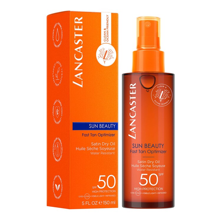 SUN BEAUTY - Huile Sèche Soyeuse Accélérateur de Bronzage Spray SPF 50